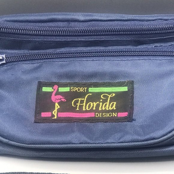 Vintage Fanny Pack Sport Florida Design Zip 3 Pocket Waist Bag Bum Bag EUC! - Picture 2 of 6